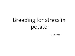 Breeding for stress in
potato
-J.Delince
 