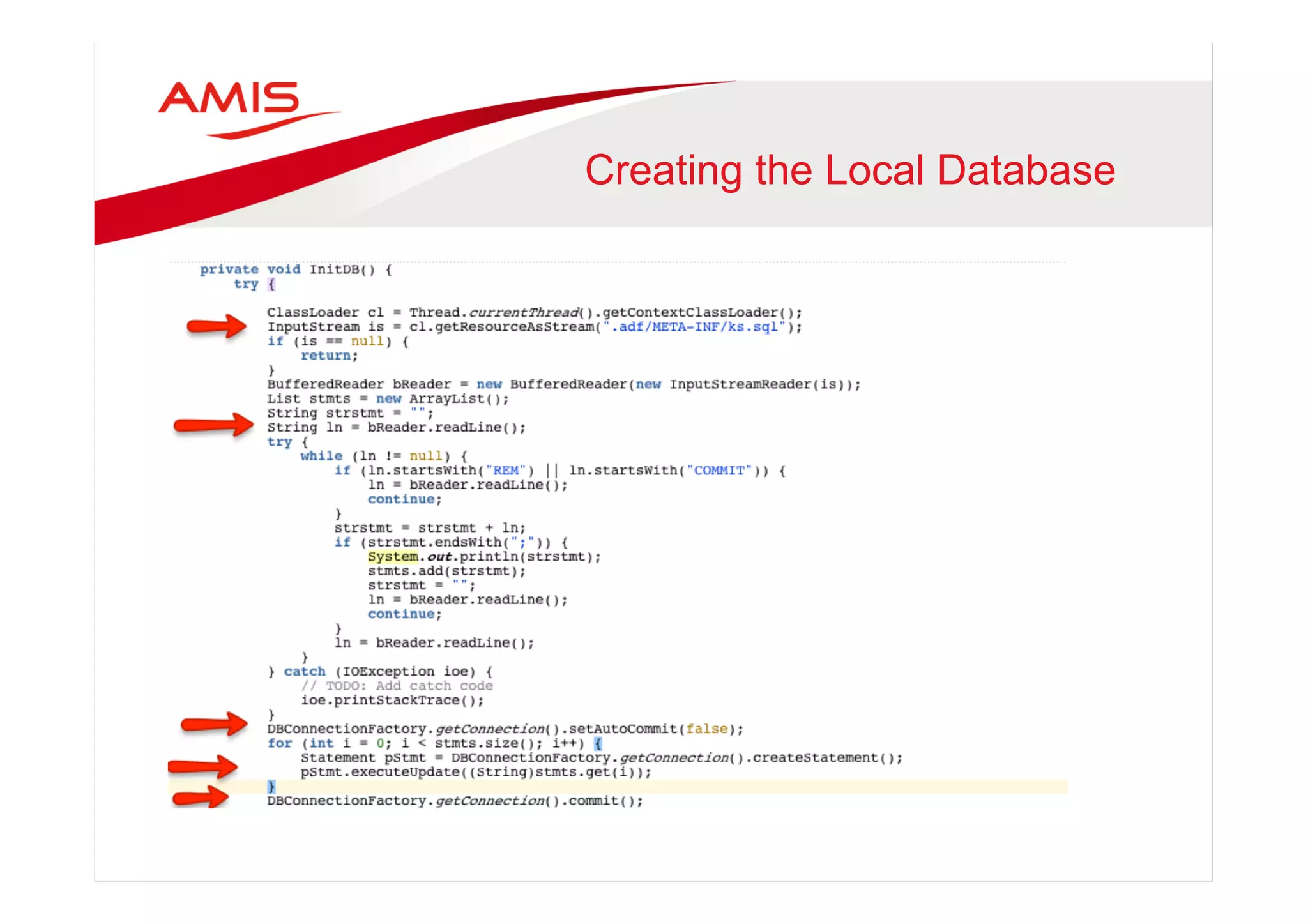 Creating the Local Database
 