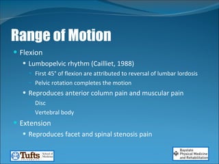Lumbar exam in patients with Chronic Pain | PPT