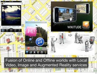 Fusion of Online and Ofﬂine worlds with Local
Video, Image and Augmented Reality services
                                                6
 