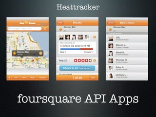 Heattracker




foursquare API Apps
 