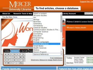 To find articles, choose a database.
 