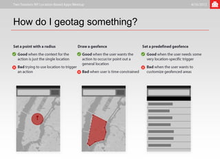 How do I geotag something?


•            •               •


•                            •
             •
 