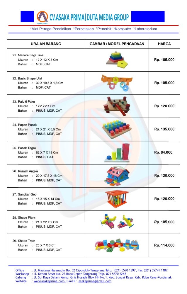 (DAFTAR HARGA APE ) ~ MAINAN EDUKATIF ~ APE PAUD TK ~ RAB