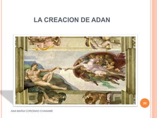 LA CREACION DE ADAN
ANA MARIA CORONAO CHANAME
20
 