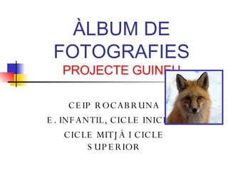 ÀLBUM DE FOTOGRAFIES PROJECTE GUINEU CEIP ROCABRUNA E. INFANTIL, CICLE INICIAL, CICLE MITJÀ I CICLE SUPERIOR 