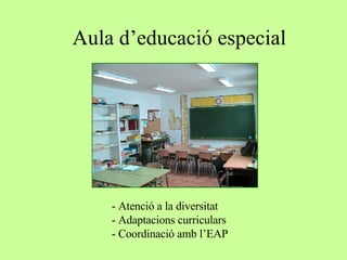 Aula d’educació especial - Atenció a la diversitat - Adaptacions curriculars  - Coordinació amb l’EAP 