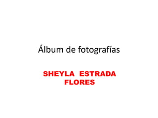 Álbum de fotografías

 SHEYLA ESTRADA
     FLORES
 
