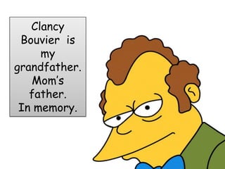 Clancy Bouvier is my grandfather. Mom’s father.In memory.