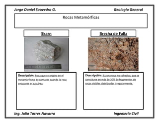Brecha De Falla Roca Álbum Rocas Metamórficas | DOCX