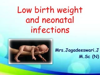 Low birth weight
and neonatal
infections
Mrs.Jagadeeswari.J
M.Sc (N)
 