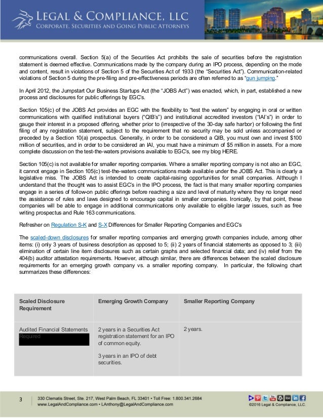 Smaller reporting company ipo