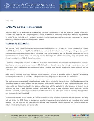 Legal & Compliance, LLC- Whitepaper- NASDAQ Listing Requirements | PDF