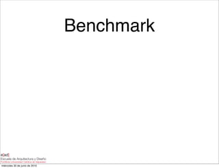 Benchmark




miércoles 30 de junio de 2010
 