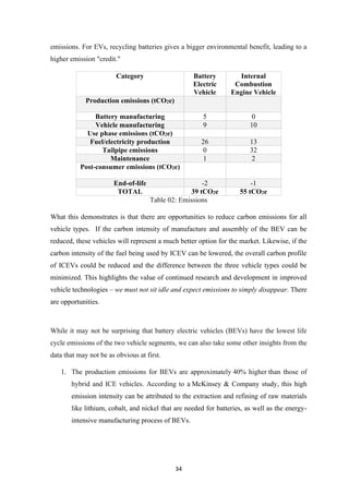 Life Cycle Analysis of Electric and Internal Combustion Engine Vehicles ...