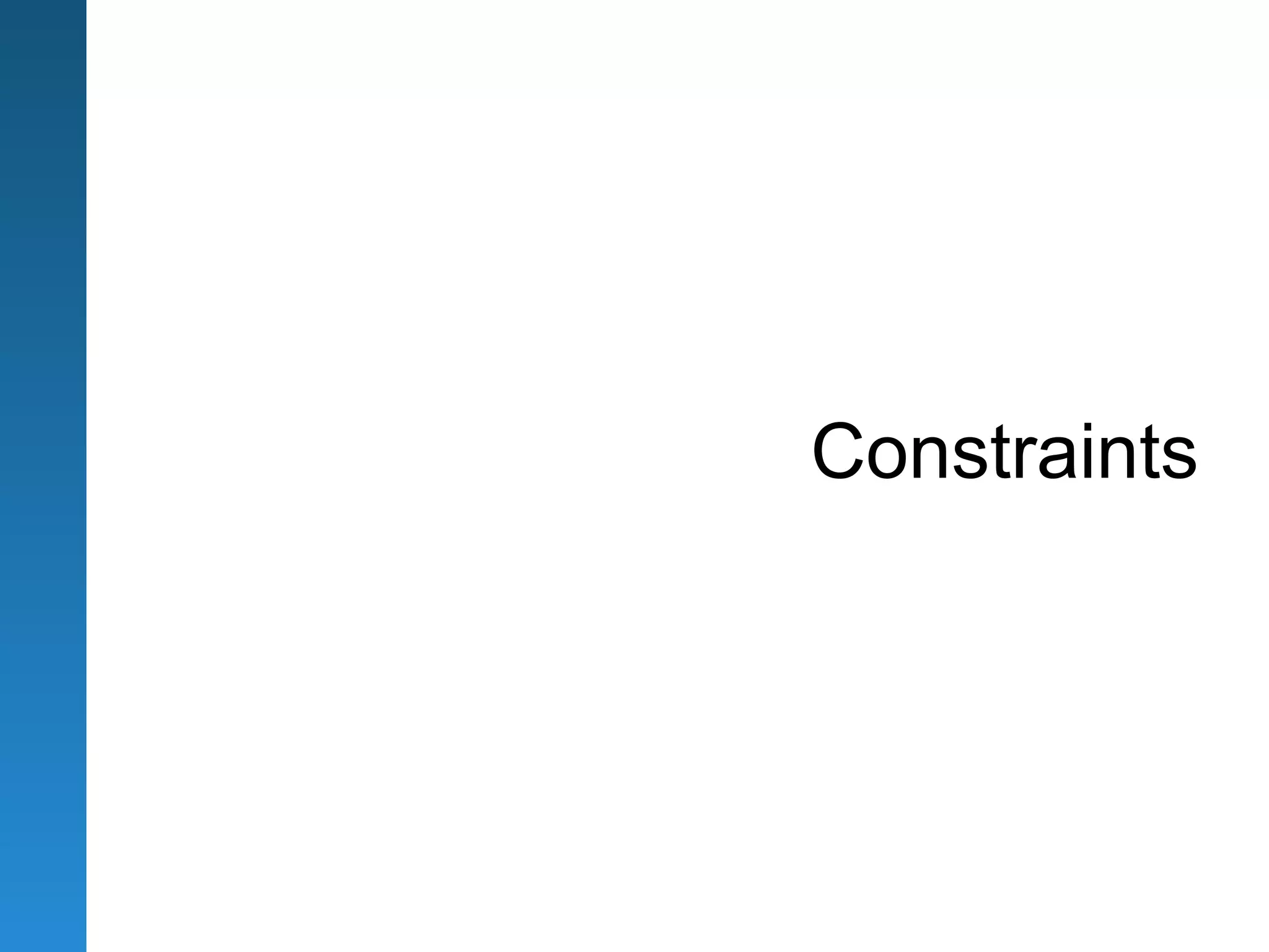 Constraints
 