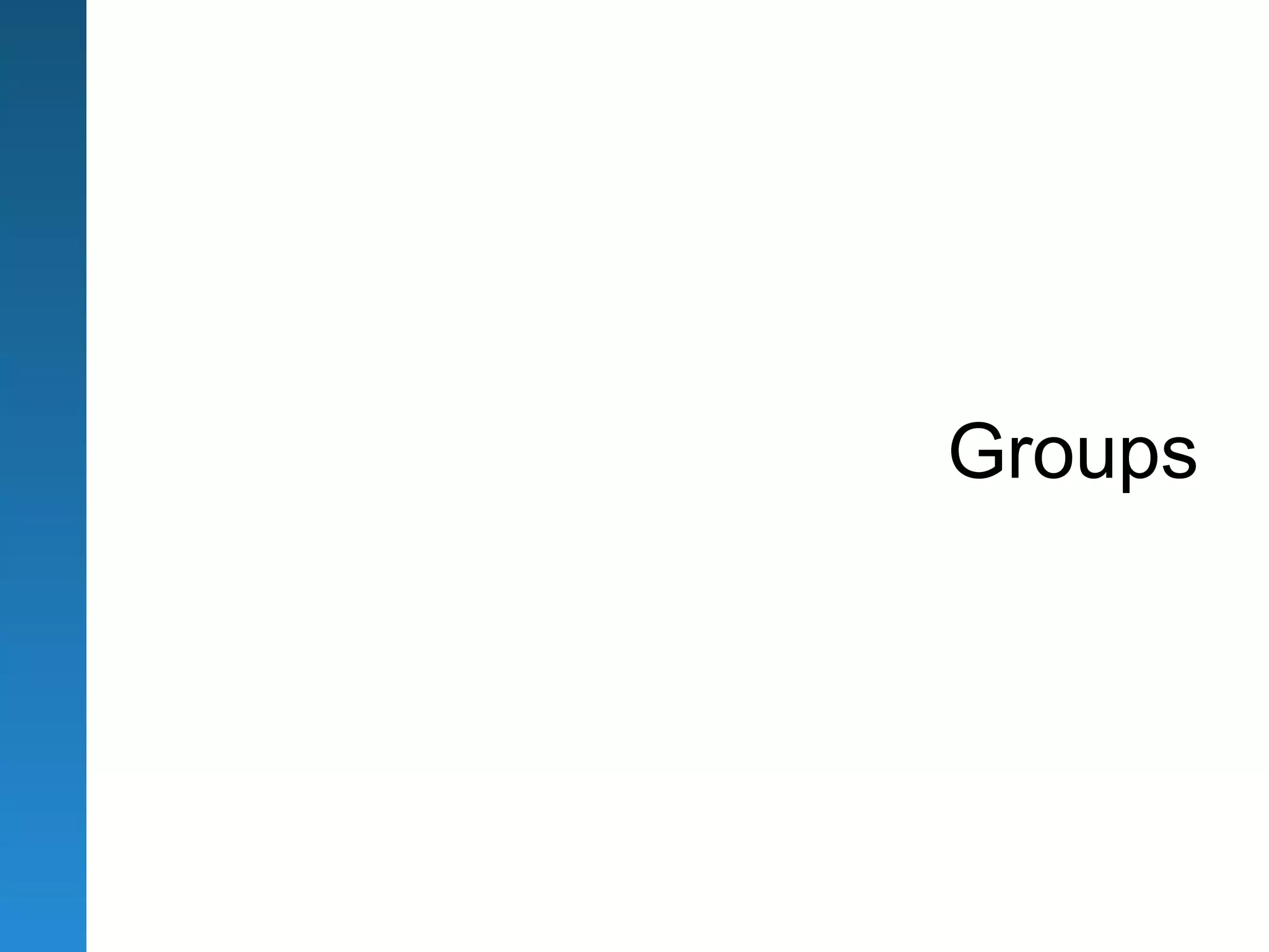 Groups
 