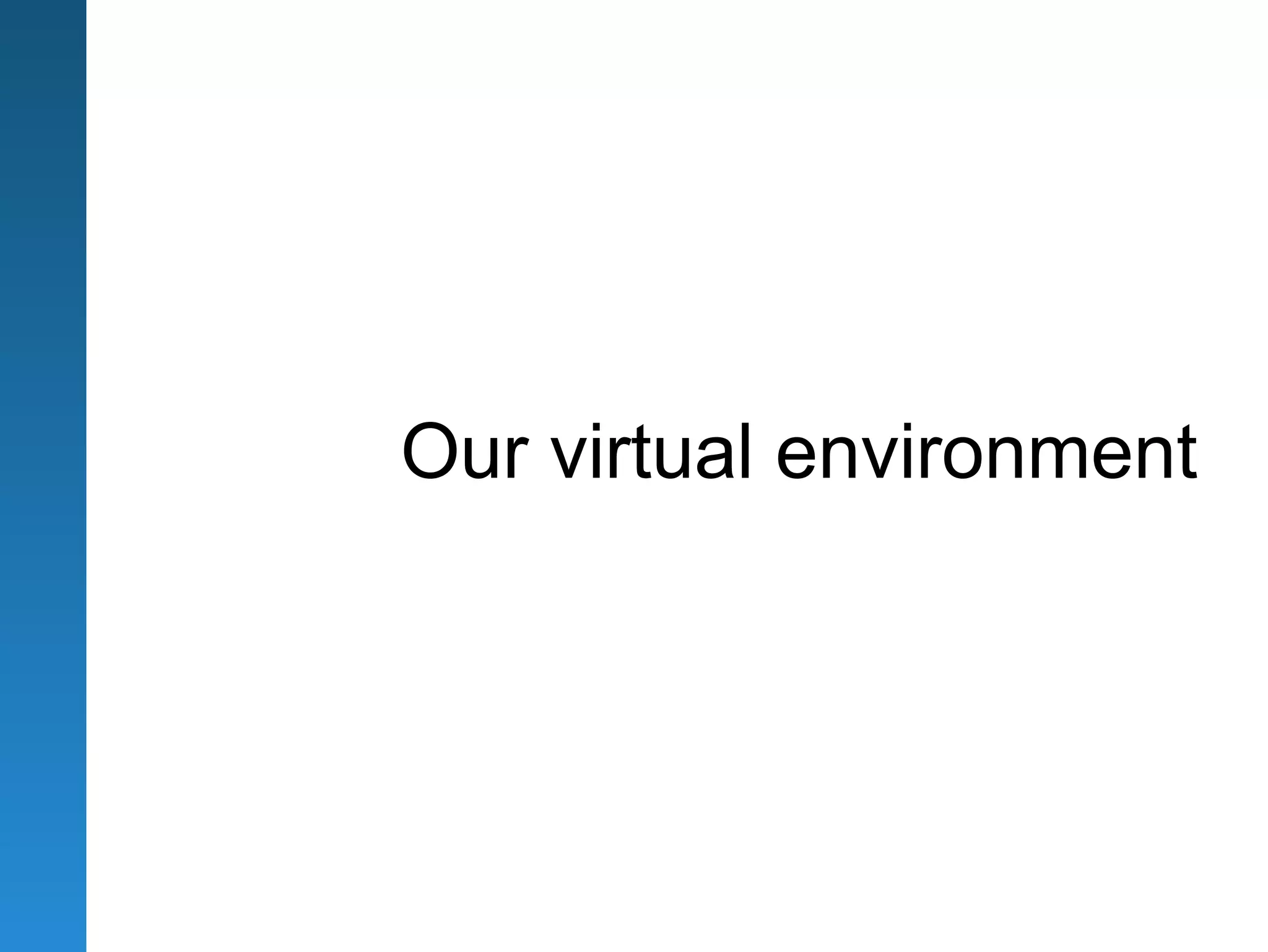 Our virtual environment
 