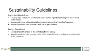 Assessment of the environmental sustainability of plant-based meat and pork: Opportunities for improved sustainability practices in the industry