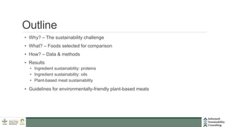 Assessment of the environmental sustainability of plant-based meat and pork: Opportunities for improved sustainability practices in the industry