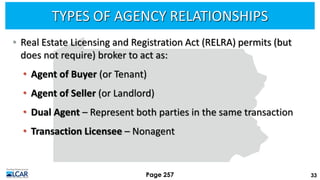 LCAR Unit 15 - Agency in Real Estate - 14th Edition Revised