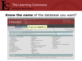 Know the name  of the database you want? Or get your  search  on. 