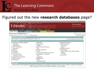 Figured out the new  research databases  page? 