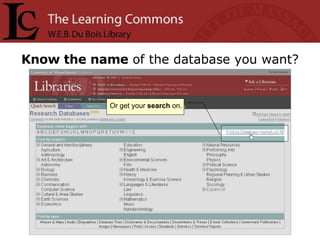 Know the name  of the database you want? Or get your  search  on. 
