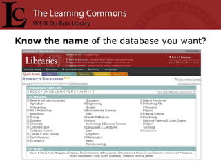 Know the name  of the database you want? 