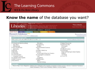 Know the name  of the database you want? 