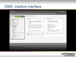 CMS: intuitive interface
 