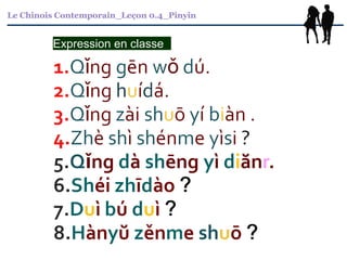 Le Chinois Contemporain_Leçon 0.4_Pinyin
Expression en classe
 