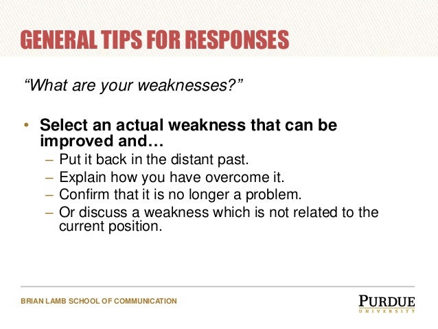 job weaknesses list