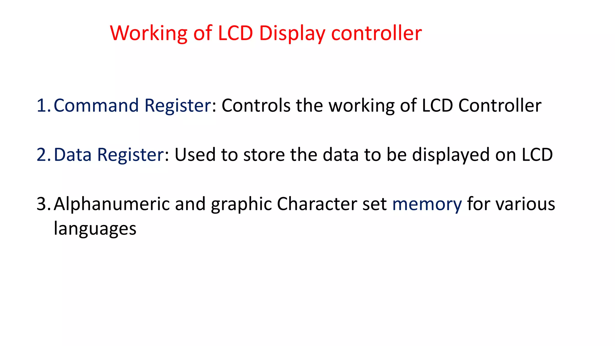 Lcd interfaing using 8051 and assambly language programming | PPT