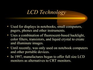 LCD Monitors lecture notes for computer .ppt