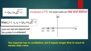 The response has no oscillations, but it require longer time to reach its
steady state value
 