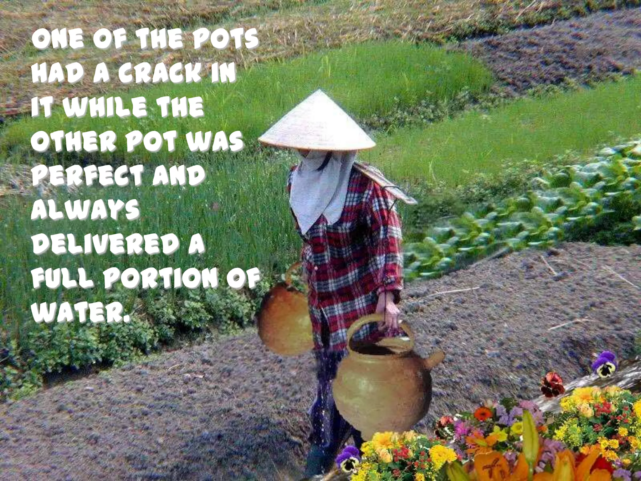 One of the pots had a crack in it while the other pot was perfect and always delivered a full portion of water. 