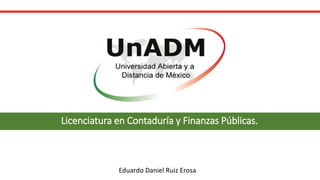 Licenciatura en Contaduría y Finanzas Públicas.
Eduardo Daniel Ruiz Erosa
 