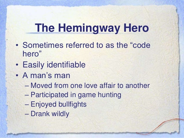 hemingways code hero Category: essays research papers title: santiago as a hemmingway code hero in the old man and the sea. hemingways code hero Category: essays research papers title: santiago as a hemmingway code hero in the old man and the sea.