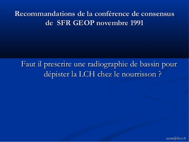 Diagnostic Echographique Precoce De La Luxation Congenitale De La Han