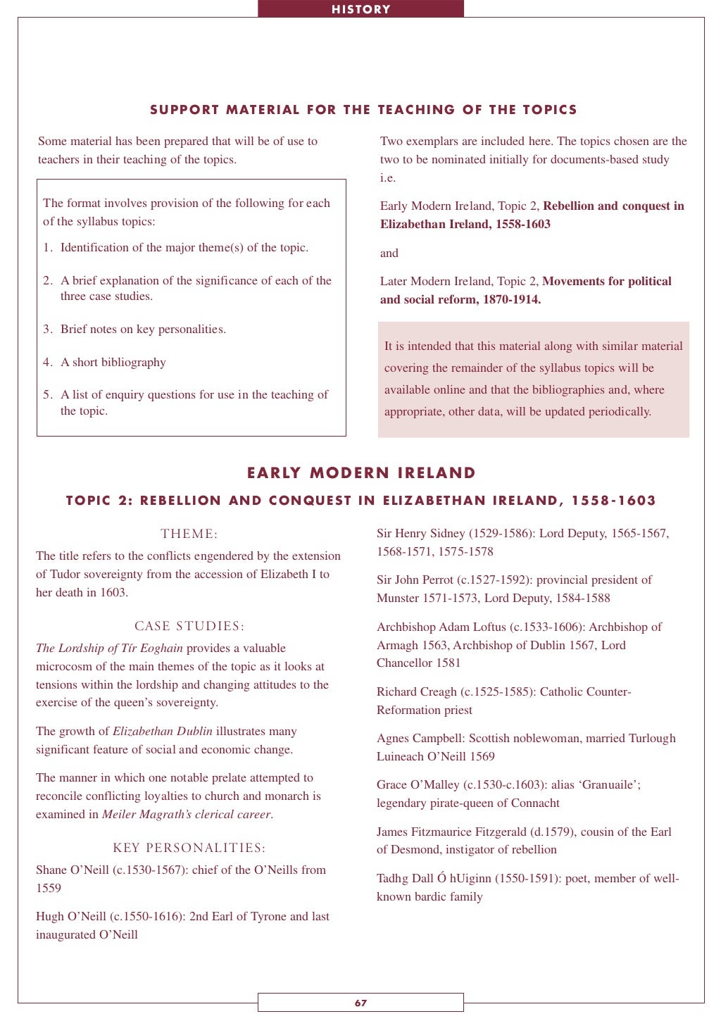 Lc history guidelines for teachers