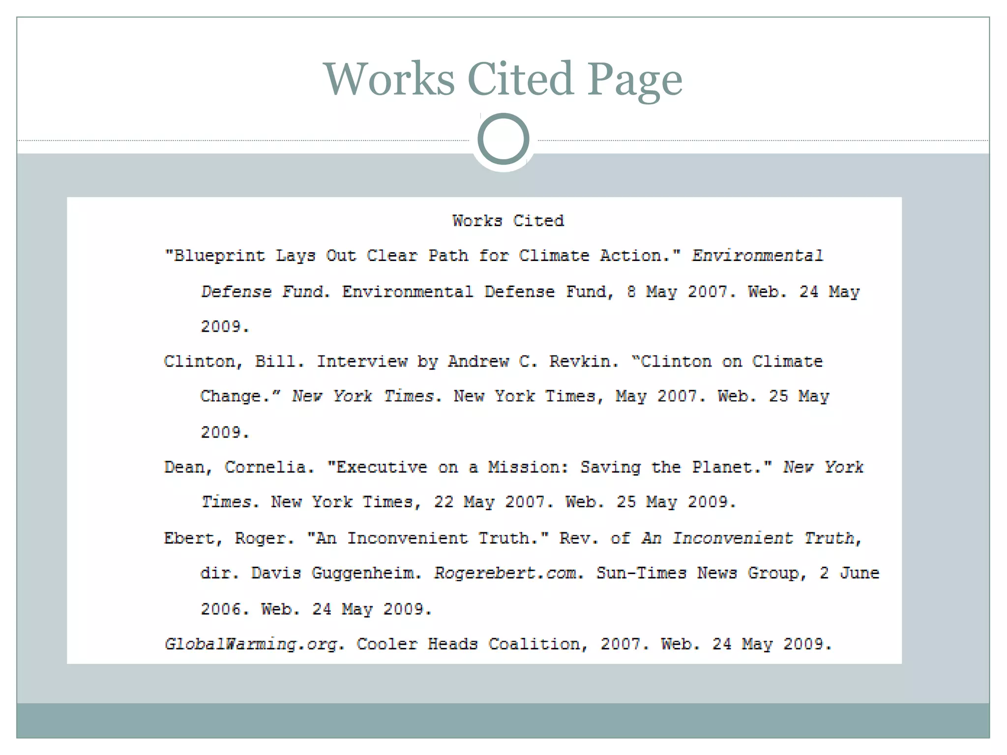 Works Cited Page
 