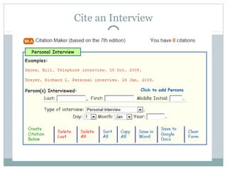 Cite an Interview
 