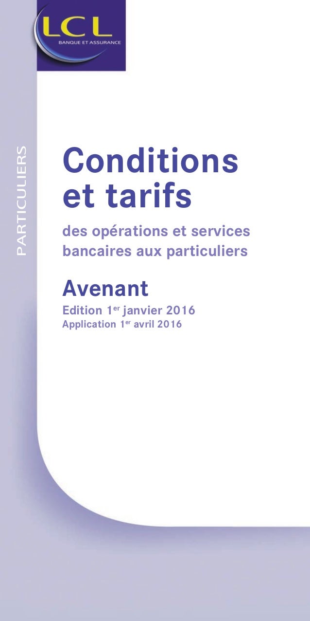 Lcl Tarifs Particuliers Lcl Tarifs Particuliers