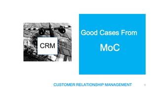 Good Cases From
CRM

MoC

CUSTOMER RELATIONSHIP MANAGEMENT

45

 