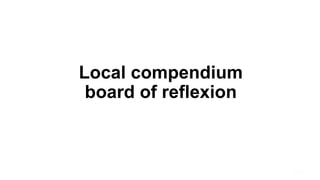 Local compendium
board of reflexion

 