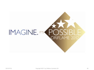 2012-07-02   Copyright ©2011 by Oriflame Cosmetics SA   86
 