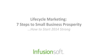 Lifecycle Marketing:
7 Steps to Small Business Prosperity
…How to Start 2014 Strong

 