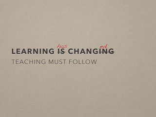 LEARNING IS CHANGING
TEACHING MUST FOLLOW
edhas
!
 