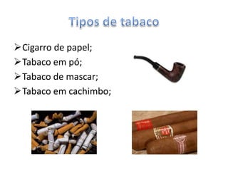 Os fumadores consideram que o uso da nicotina ajuda à concentração, alivia o tédio e inibe o apetite. 